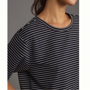 Anthropologie Maeve Short-Sleeve T-Shirt NWT Navy Stripe Large